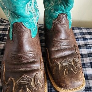 Ariat Women's Combat & Moto Boots - Brown and Turquoise